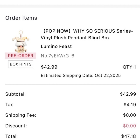 WHY SO SERIOUS Vinyl Plush Pendant Blind Box- Lumino Feast Dimoo New Authentic - Picture 2 of 3